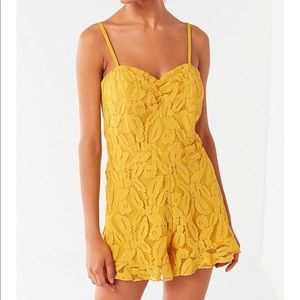 Yellow lace romper